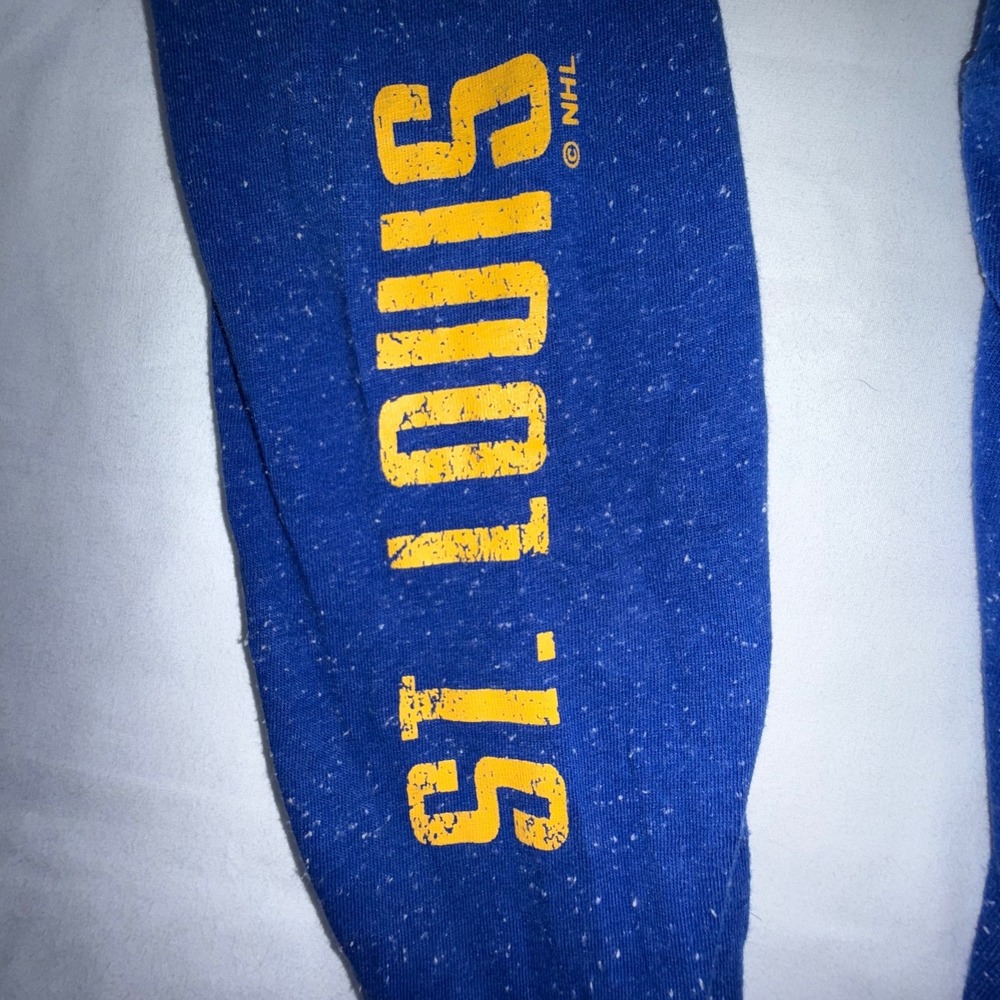St Louis Blues NHL Womens S 4/6 Blue Full Zip Hoodie Distressed Print Hockey‎ - Picture 5 of 9